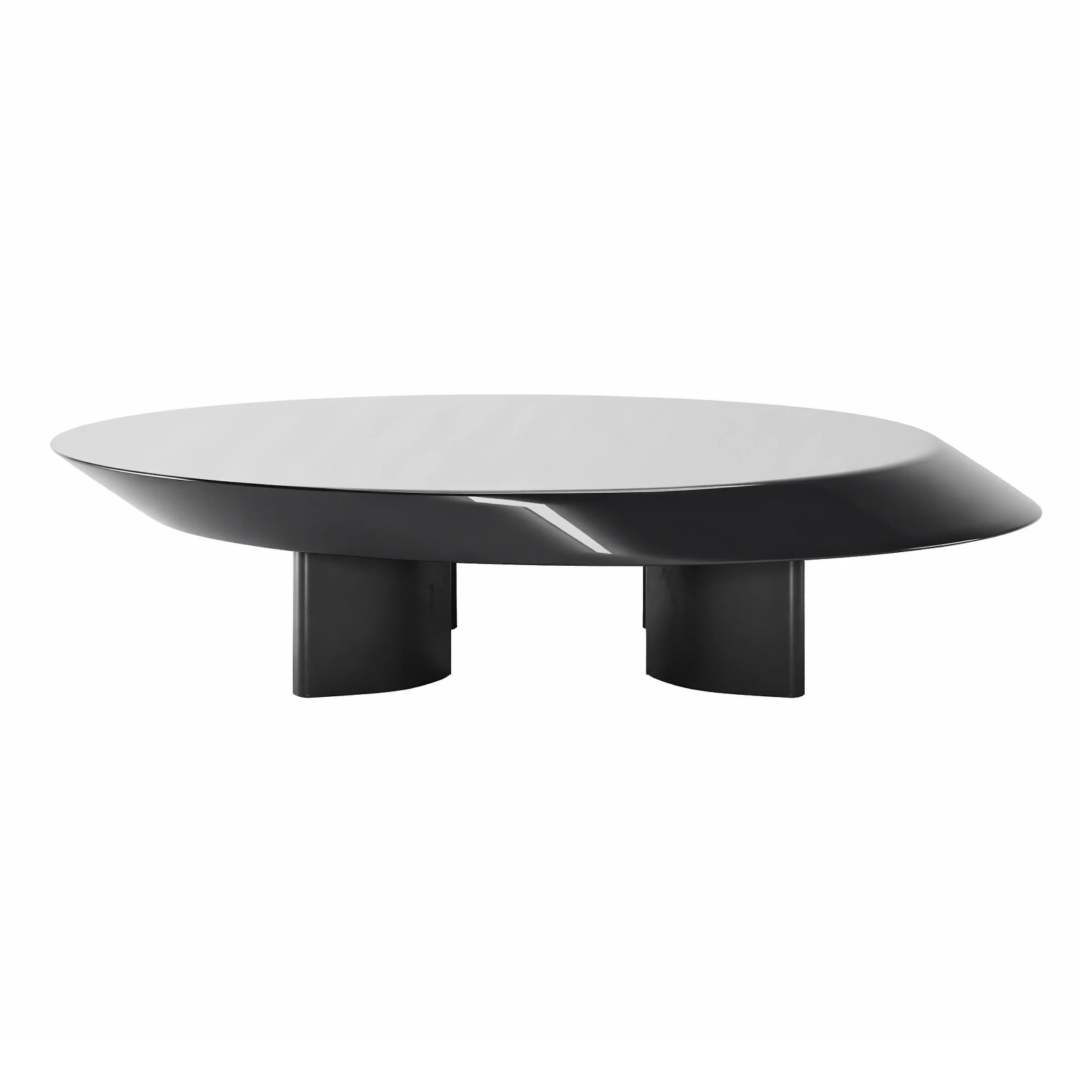 Modern Oval Coffee Table with Glossy Finish