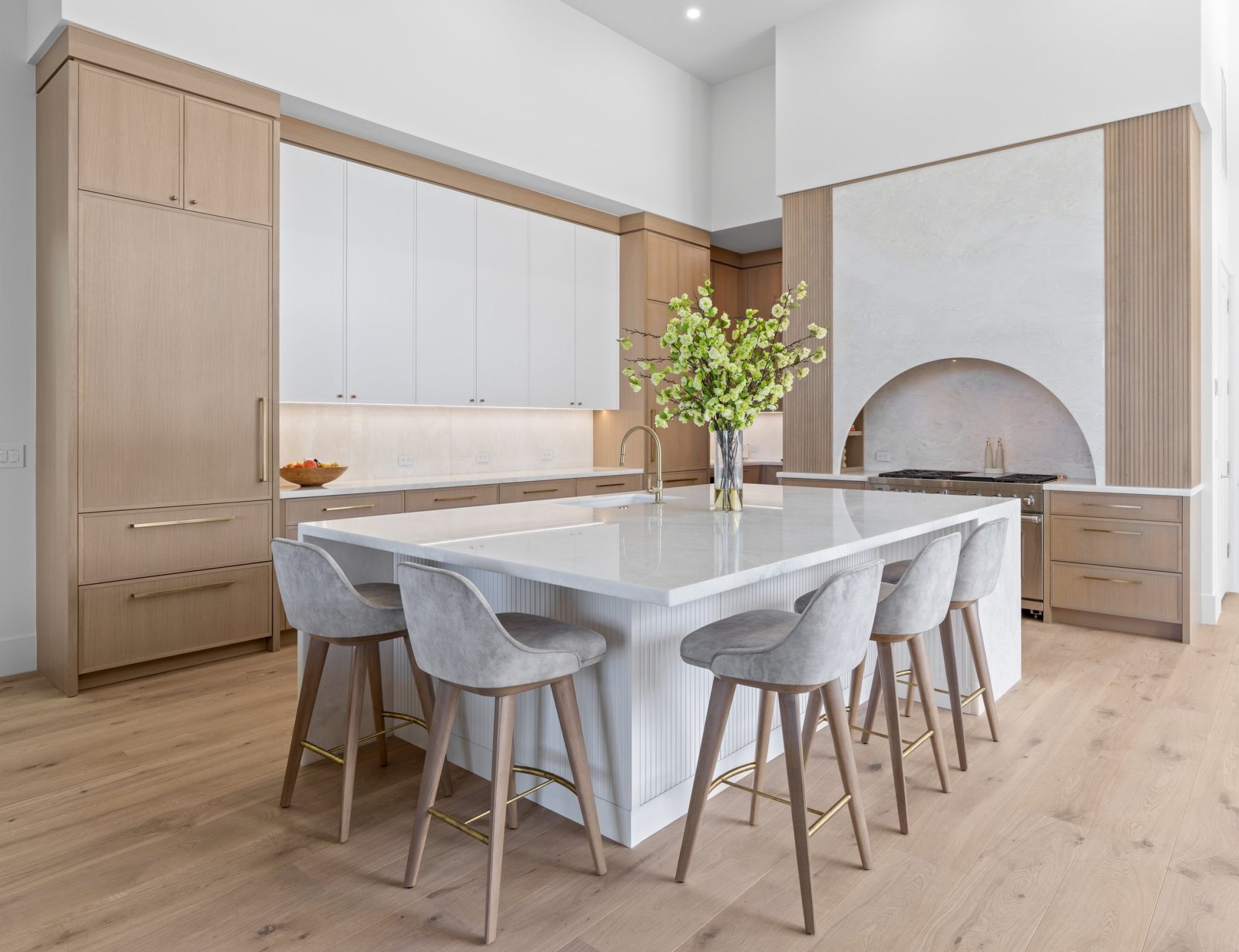 Aged Cedar Cerused Contemporary Kitchen