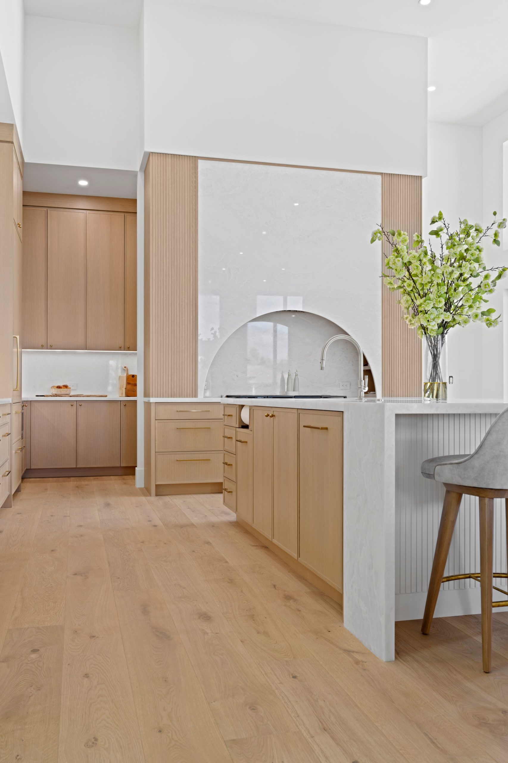 Aged Cedar Cerused Contemporary Kitchen