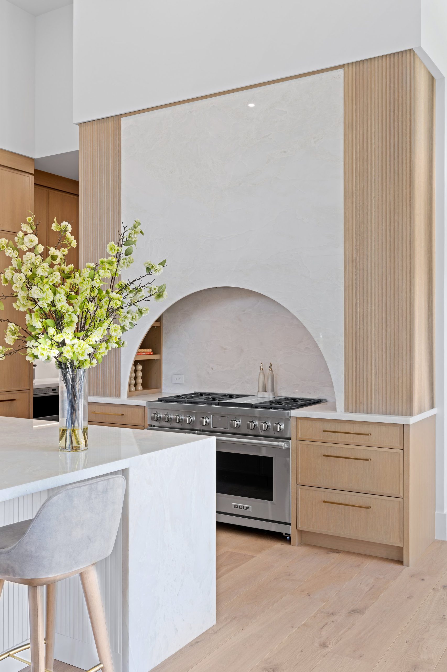 Aged Cedar Cerused Contemporary Kitchen
