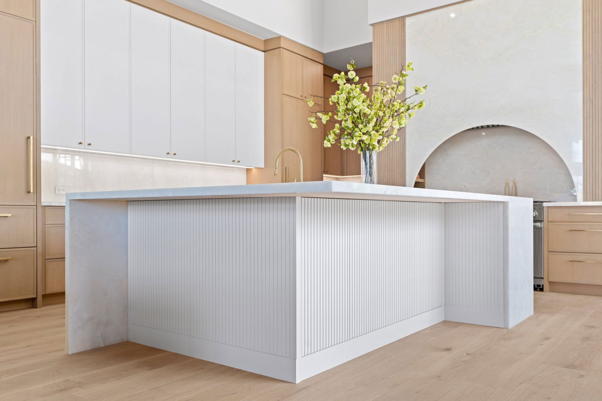 Aged Cedar Cerused Contemporary Kitchen