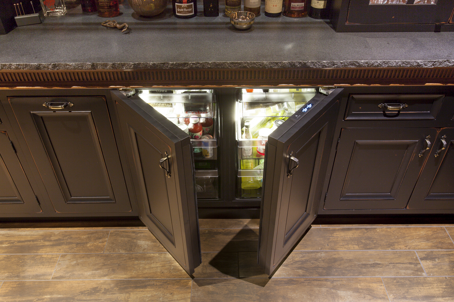 Black Custom Inset Basement Cabinets