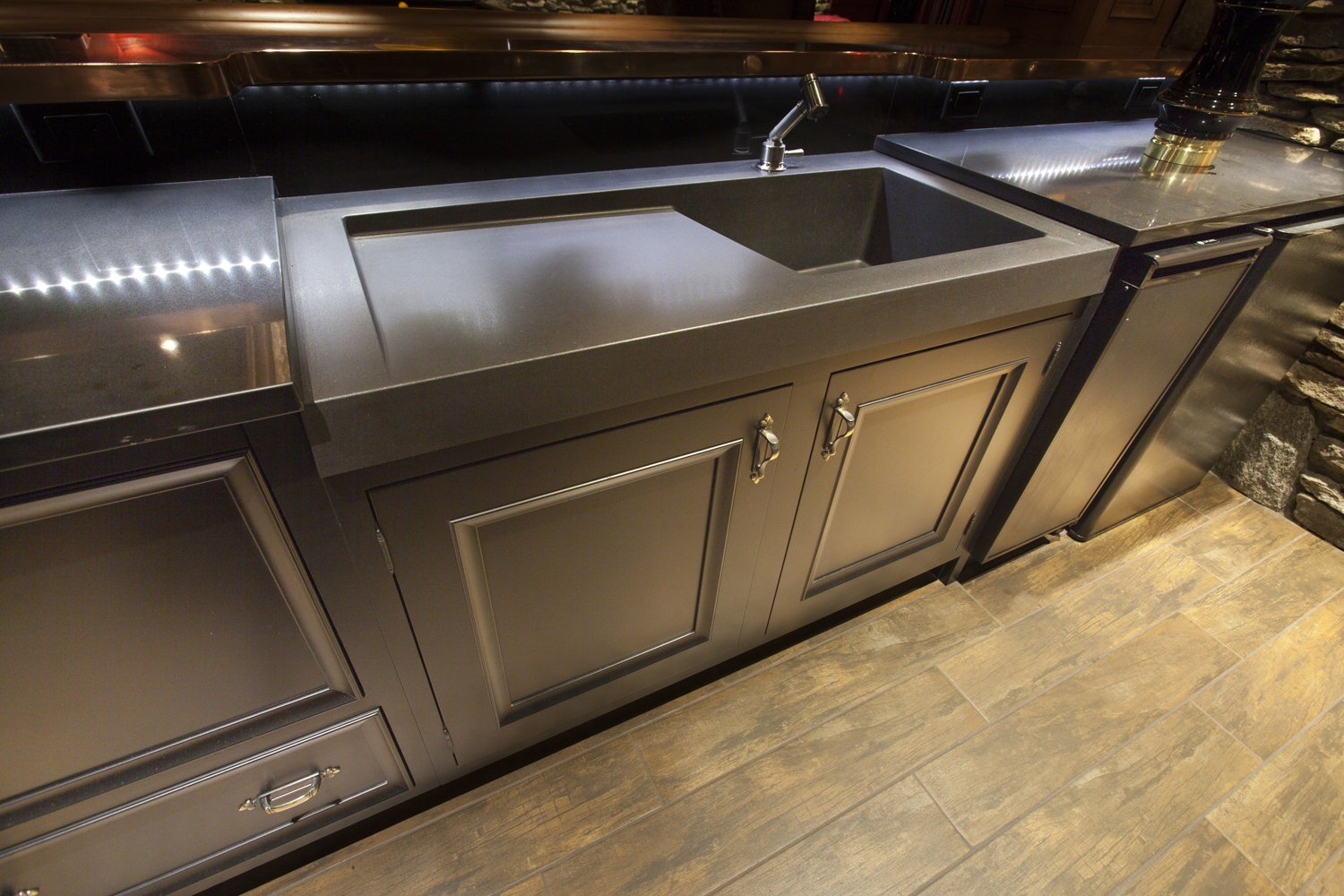 Black Custom Inset Basement Cabinets
