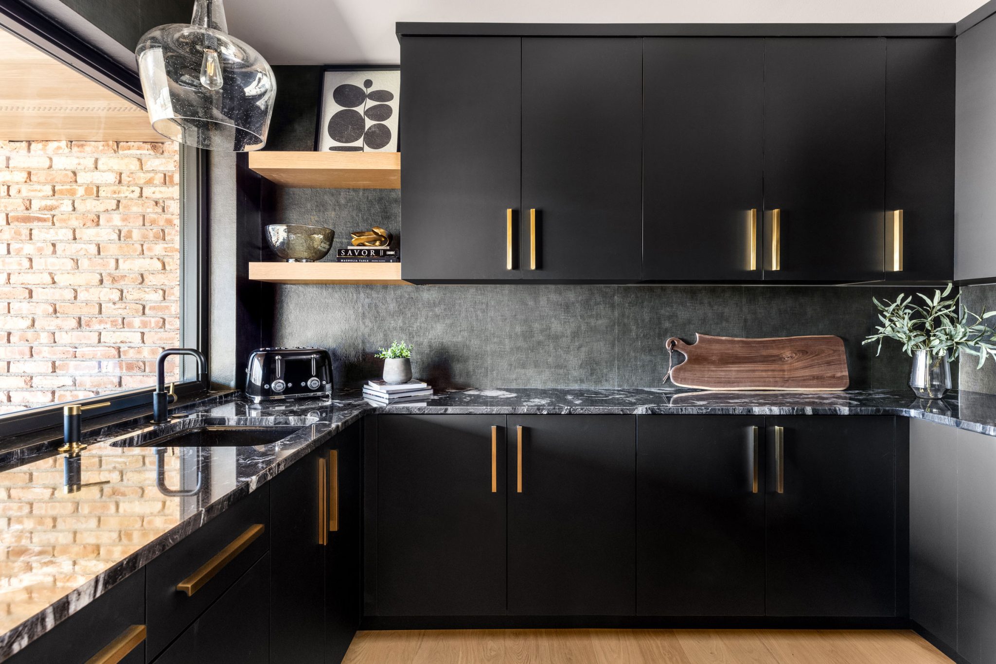 Black Rift Cut White Oak Kitchen