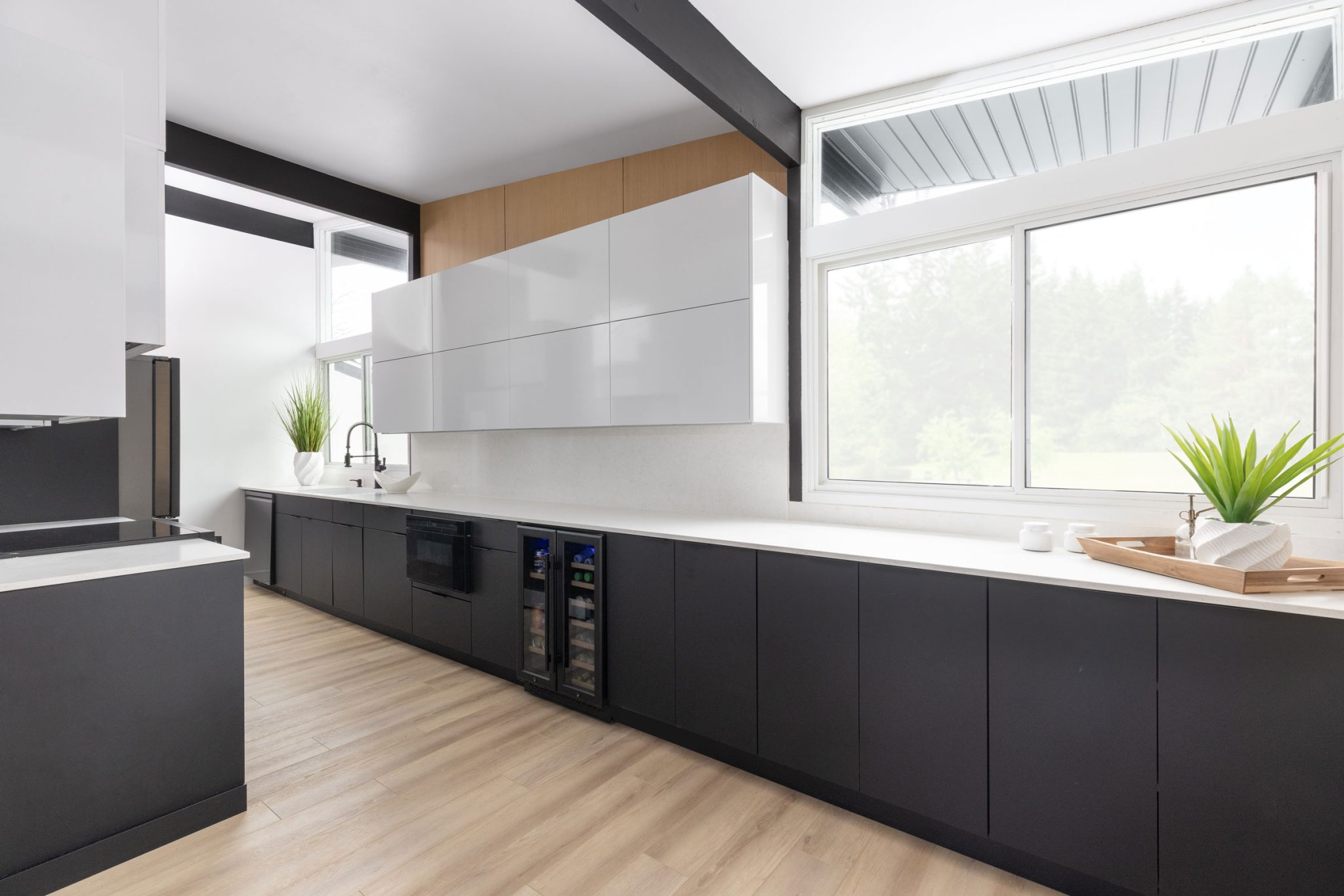 Black White Mid Century Modern Kitchen