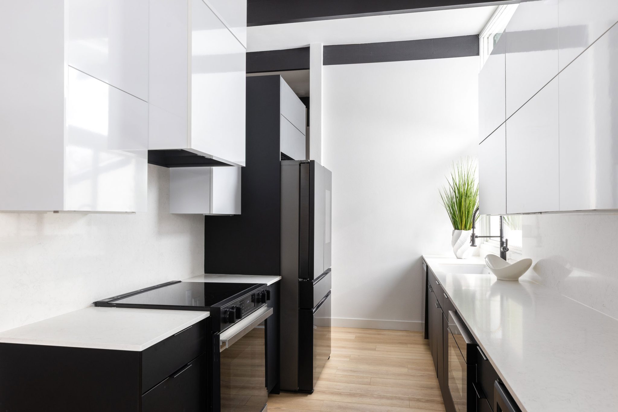 Black White Mid Century Modern Kitchen