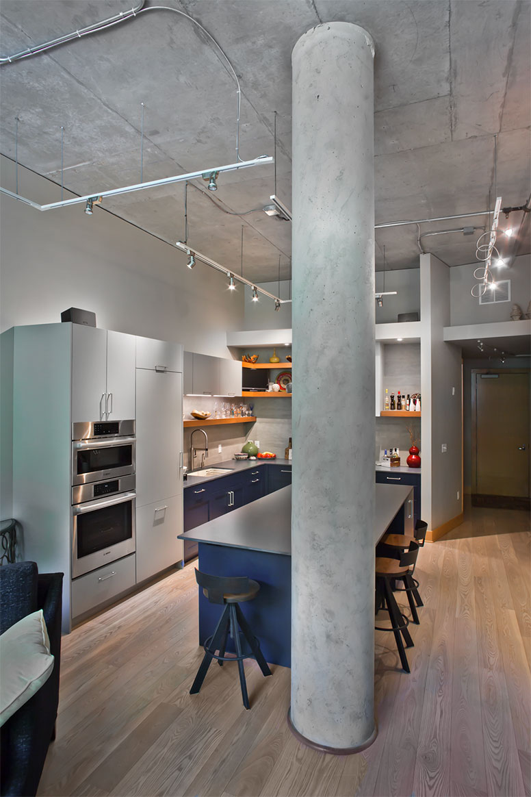 Blue Grey Contemporary Kitchen