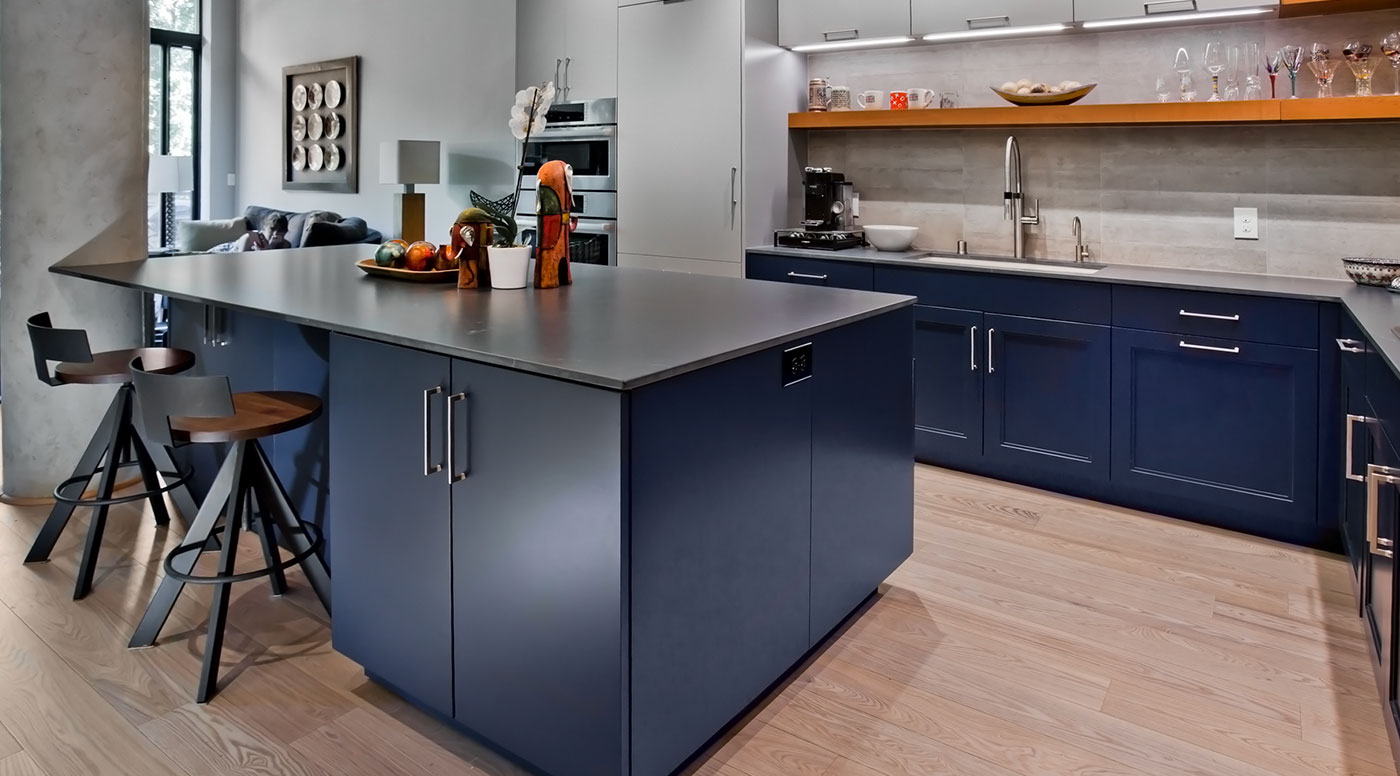 Blue & Gray Contemporary Kitchen