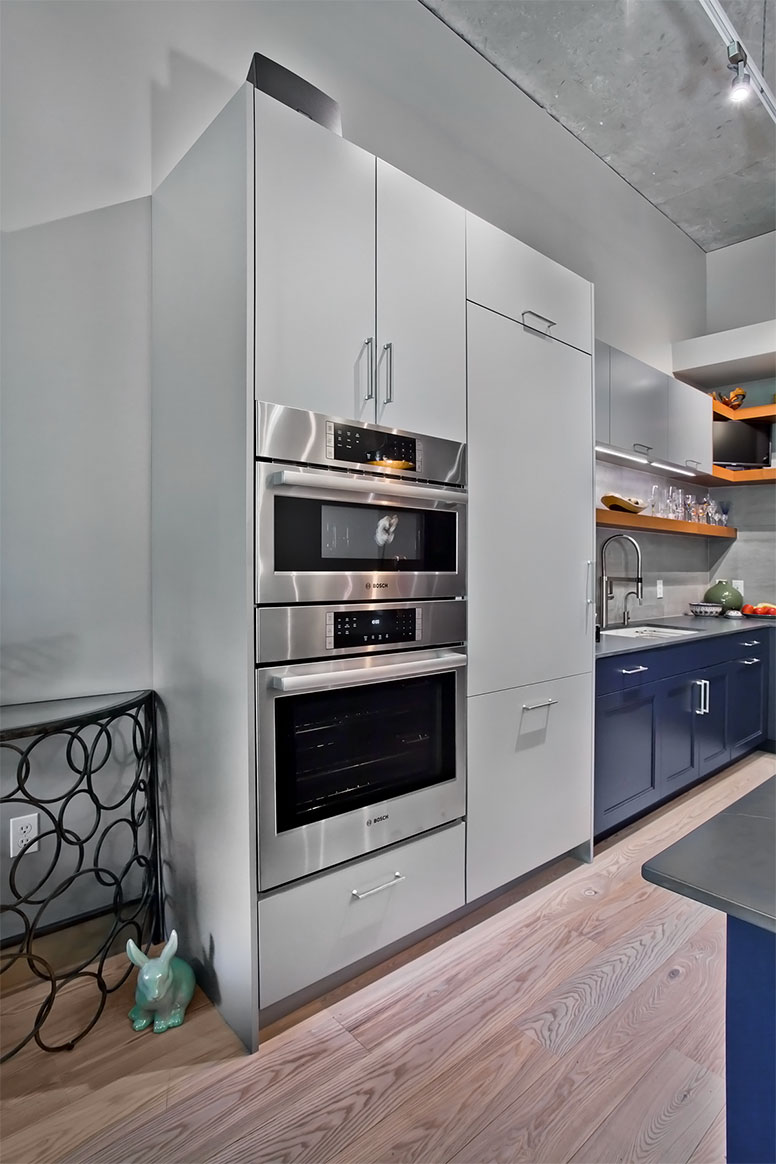 Blue Grey Contemporary Kitchen