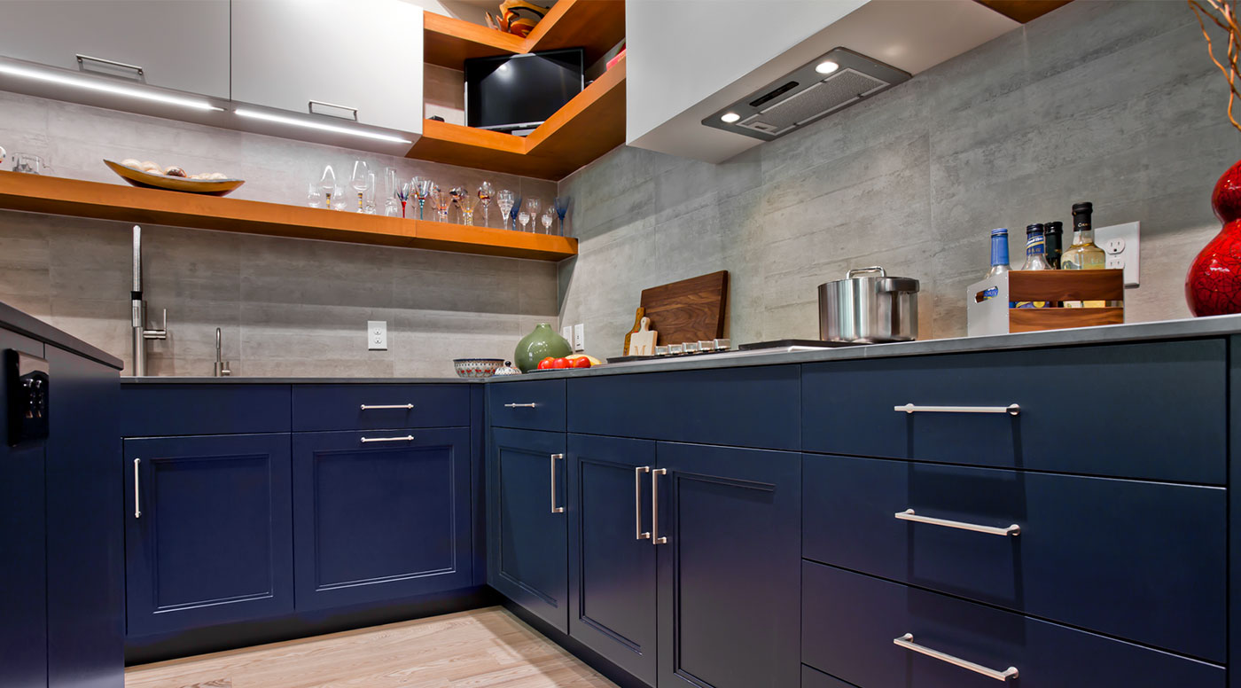 Blue & Gray Contemporary Kitchen