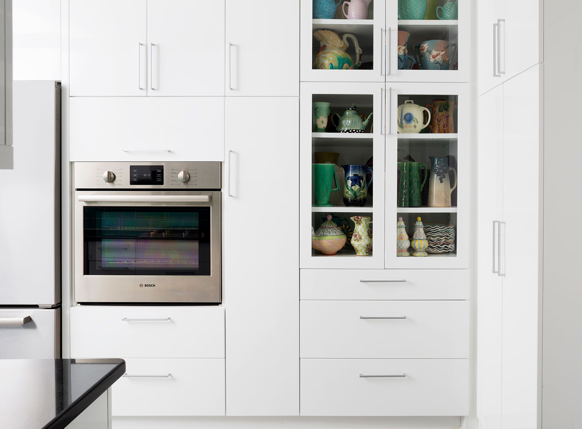 Bright White Small Contemporary Kitchen