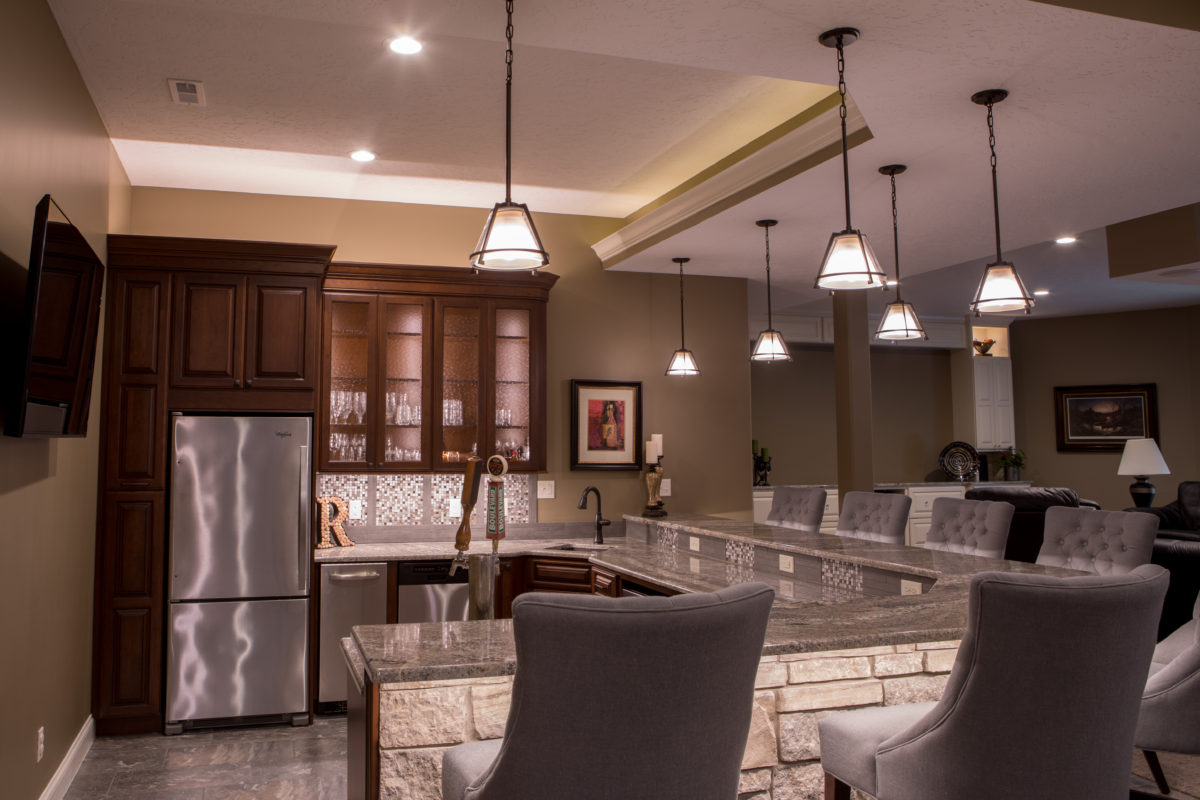Cherry Bar Cabinets in a Mid Tone Finish