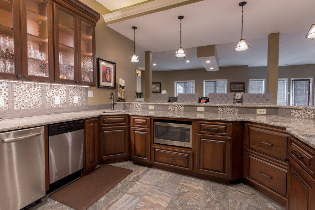 Cherry Bar Cabinets in a Mid Tone Finish