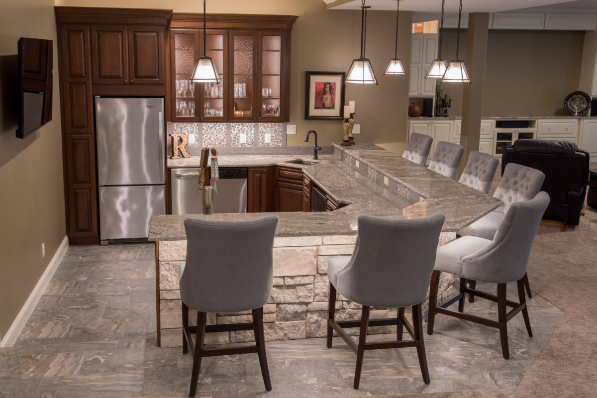 Cherry Bar Cabinets in a Mid Tone Finish