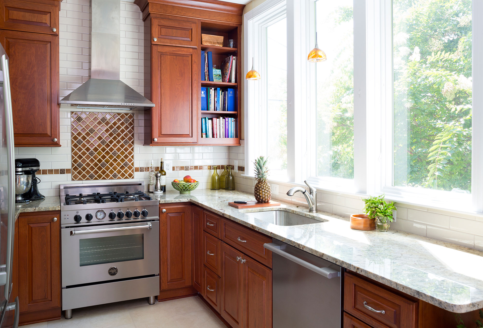 Cherry Kitchen with Medium, Warm-Red Stain