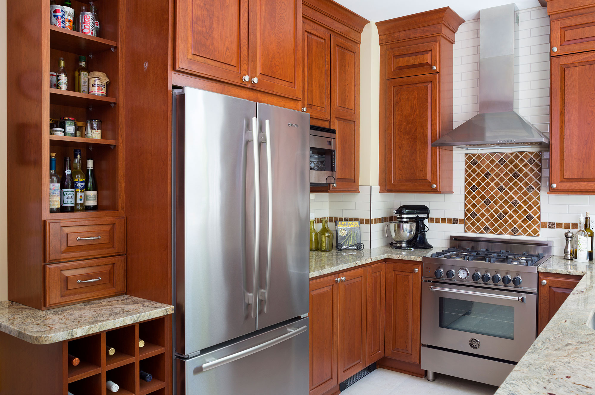Cherry Kitchen with Medium, Warm-Red Stain