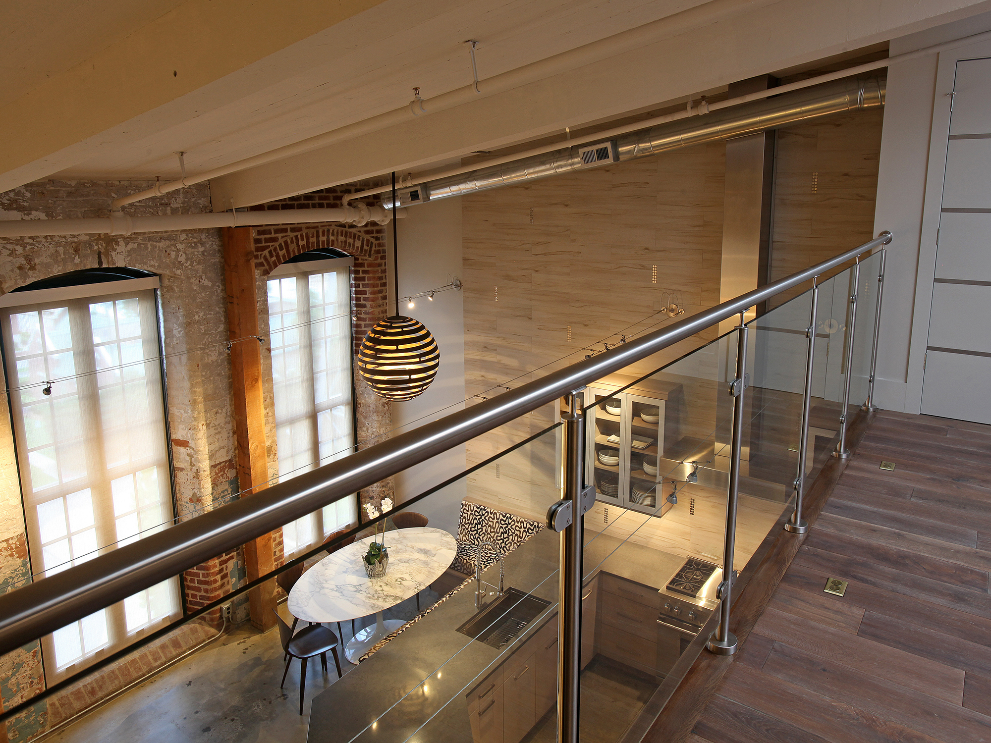 City Loft Kitchen with a Medium Wood