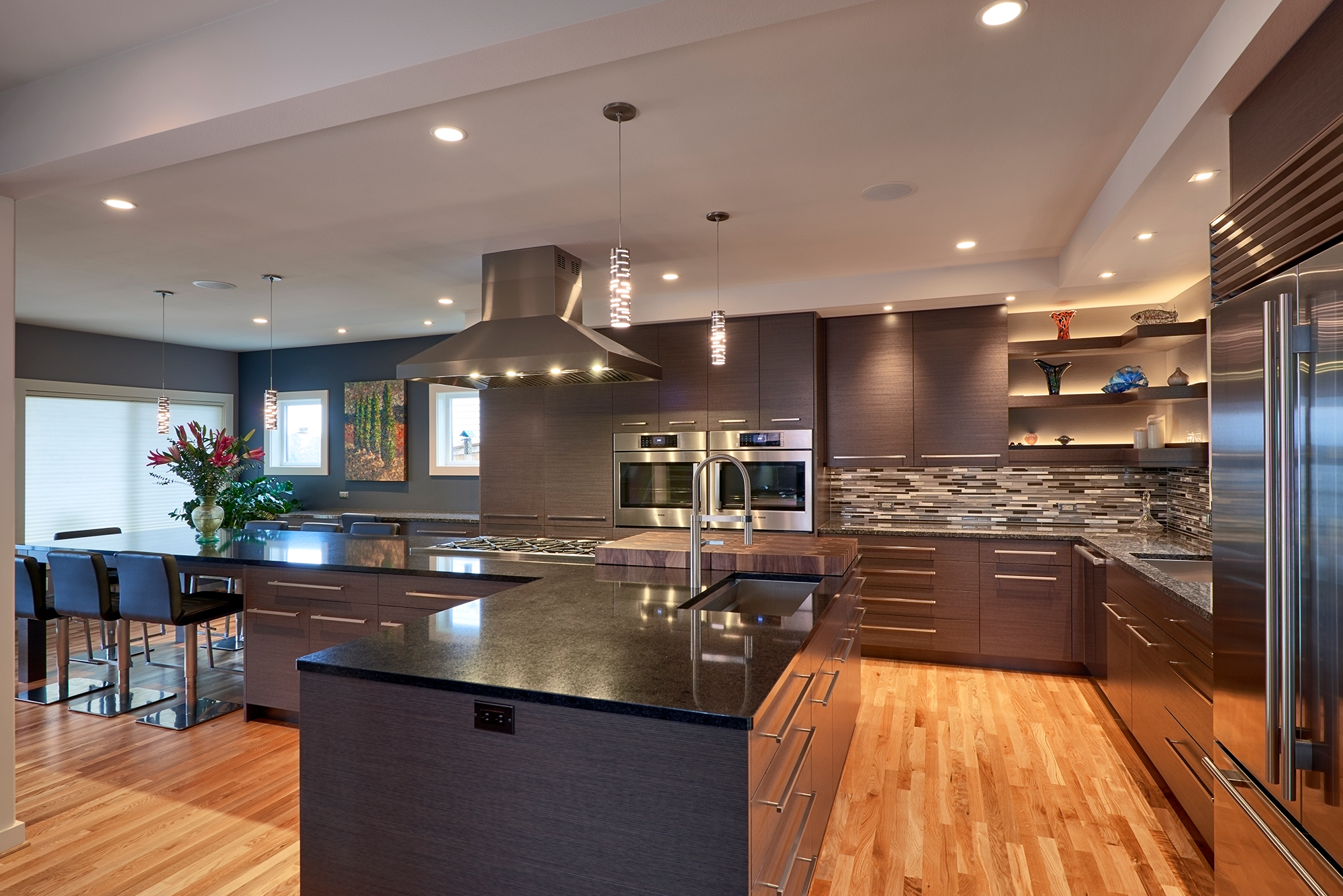 Contemporary Gray Oak Cabinets