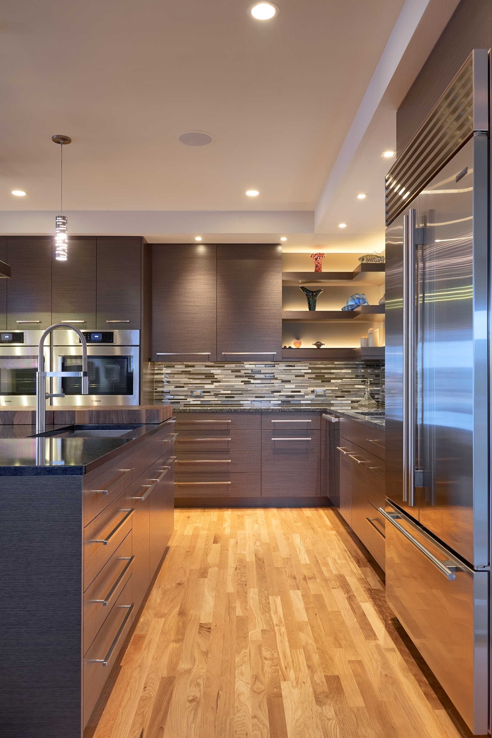 Contemporary Gray Oak Cabinets