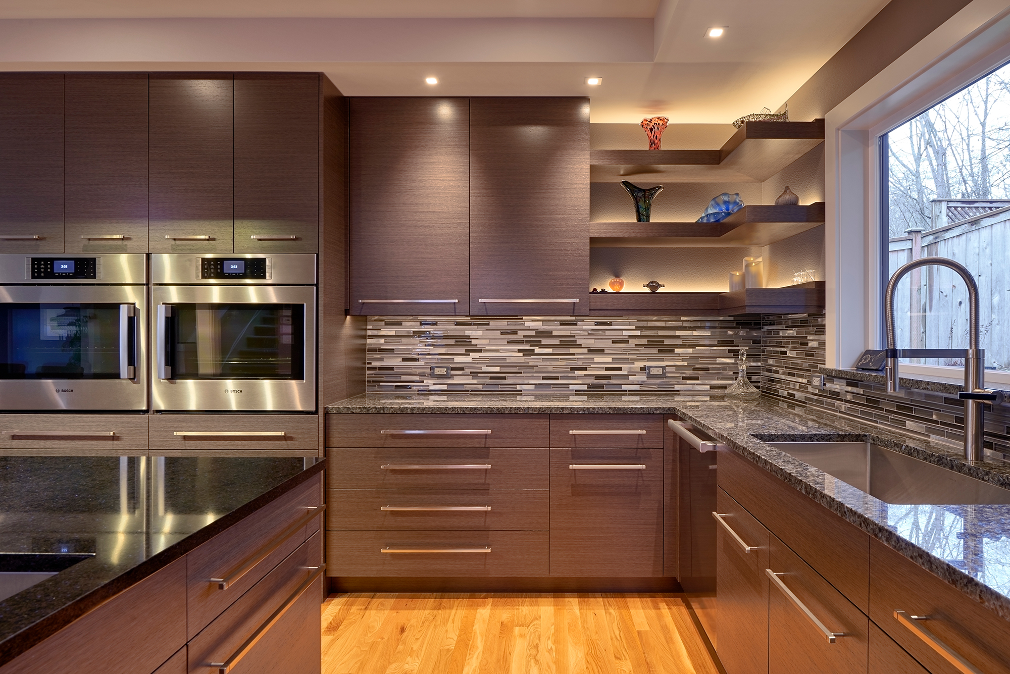 Contemporary Gray Oak Cabinets
