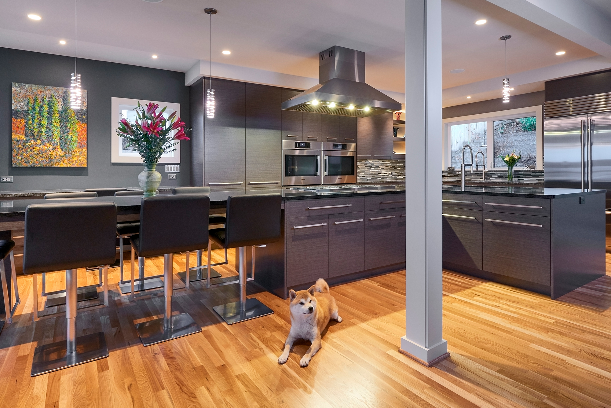 Contemporary Gray Oak Cabinets