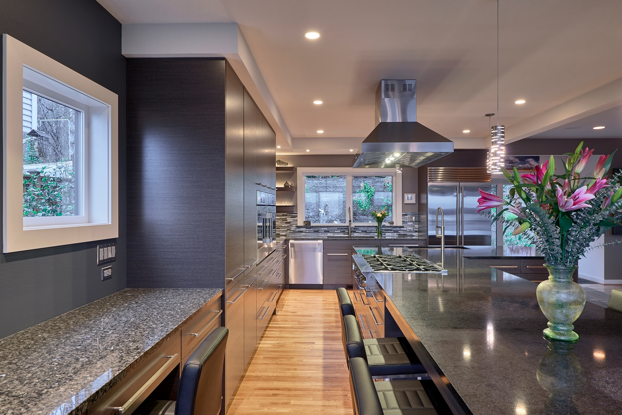 Contemporary Gray Oak Cabinets