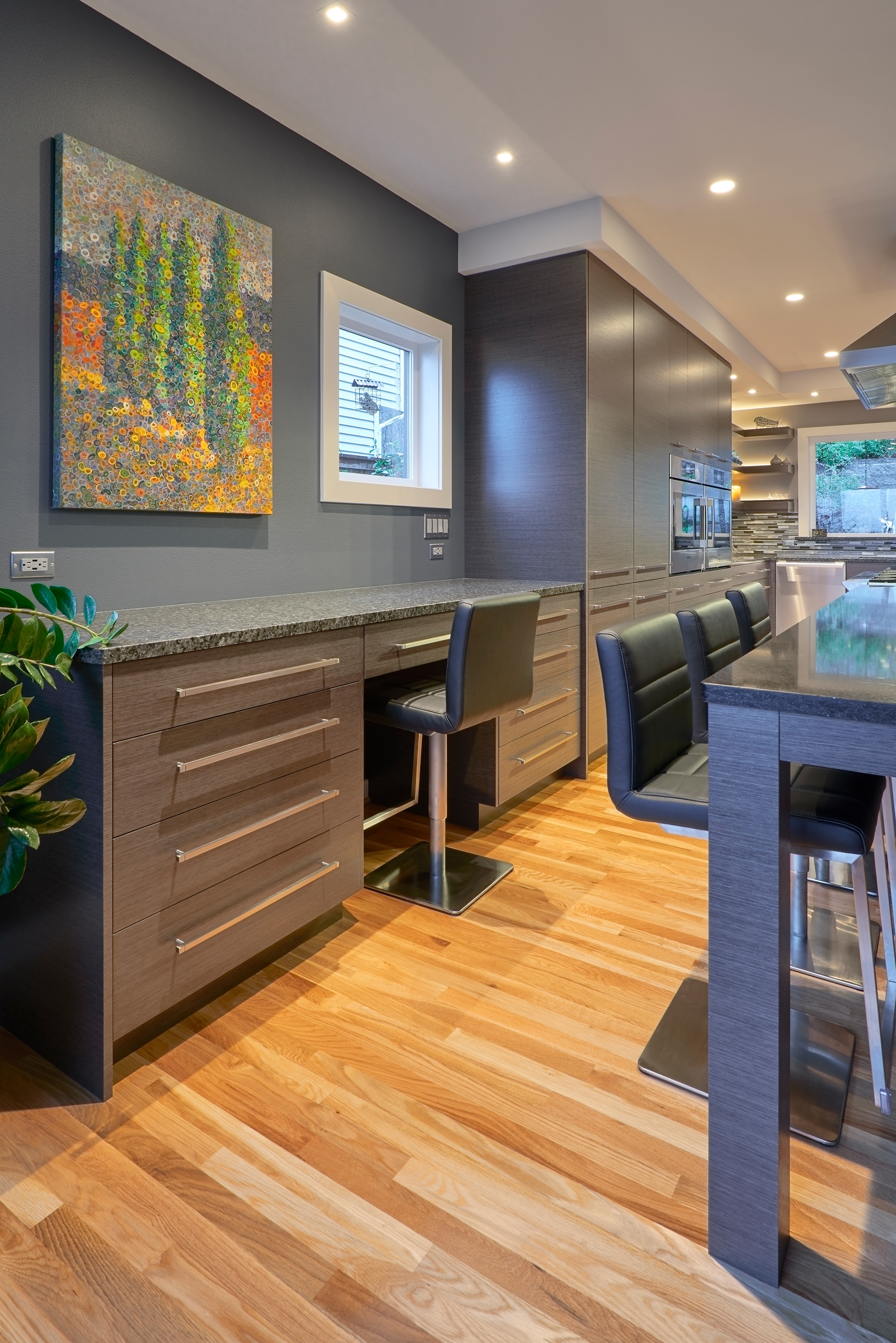 Contemporary Gray Oak Cabinets