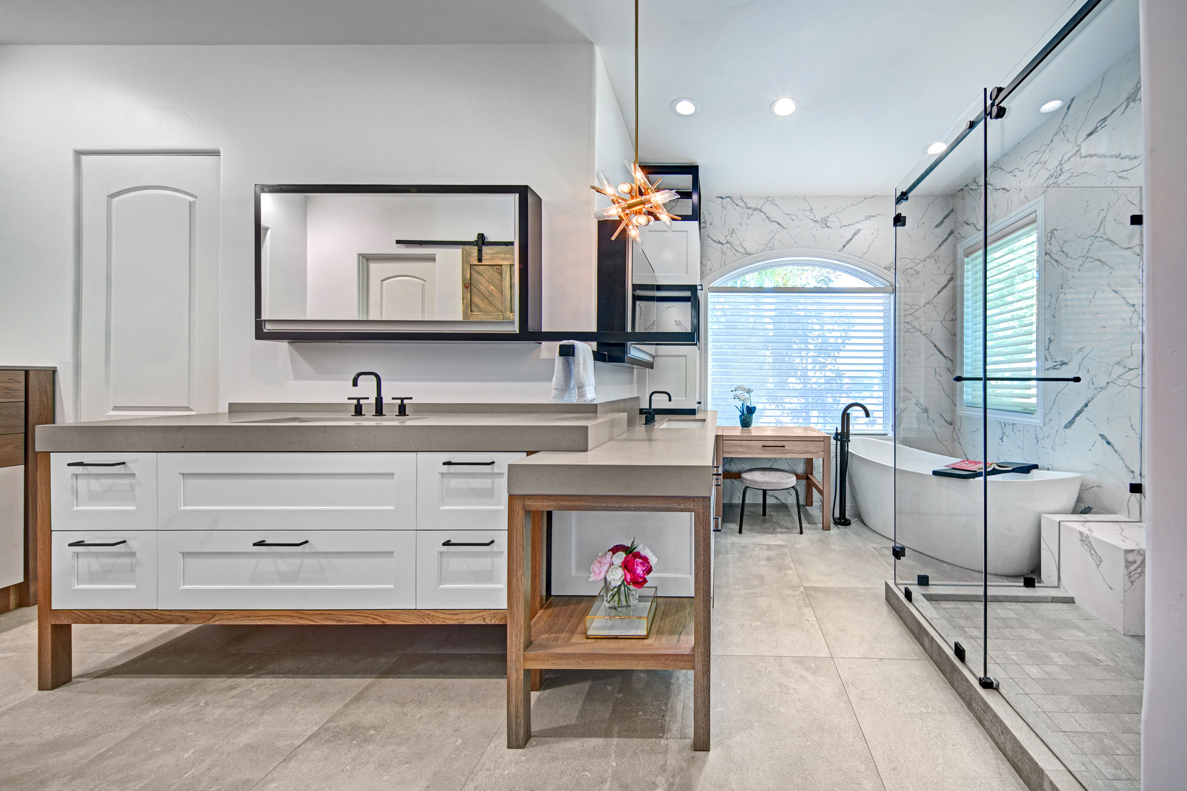 Contemporary His & Her's Bathroom