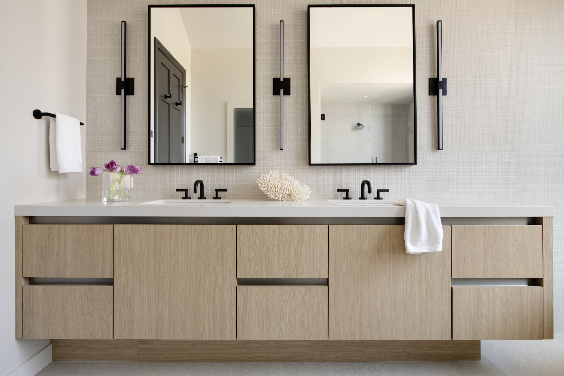 Contemporary Light Oak Vanity