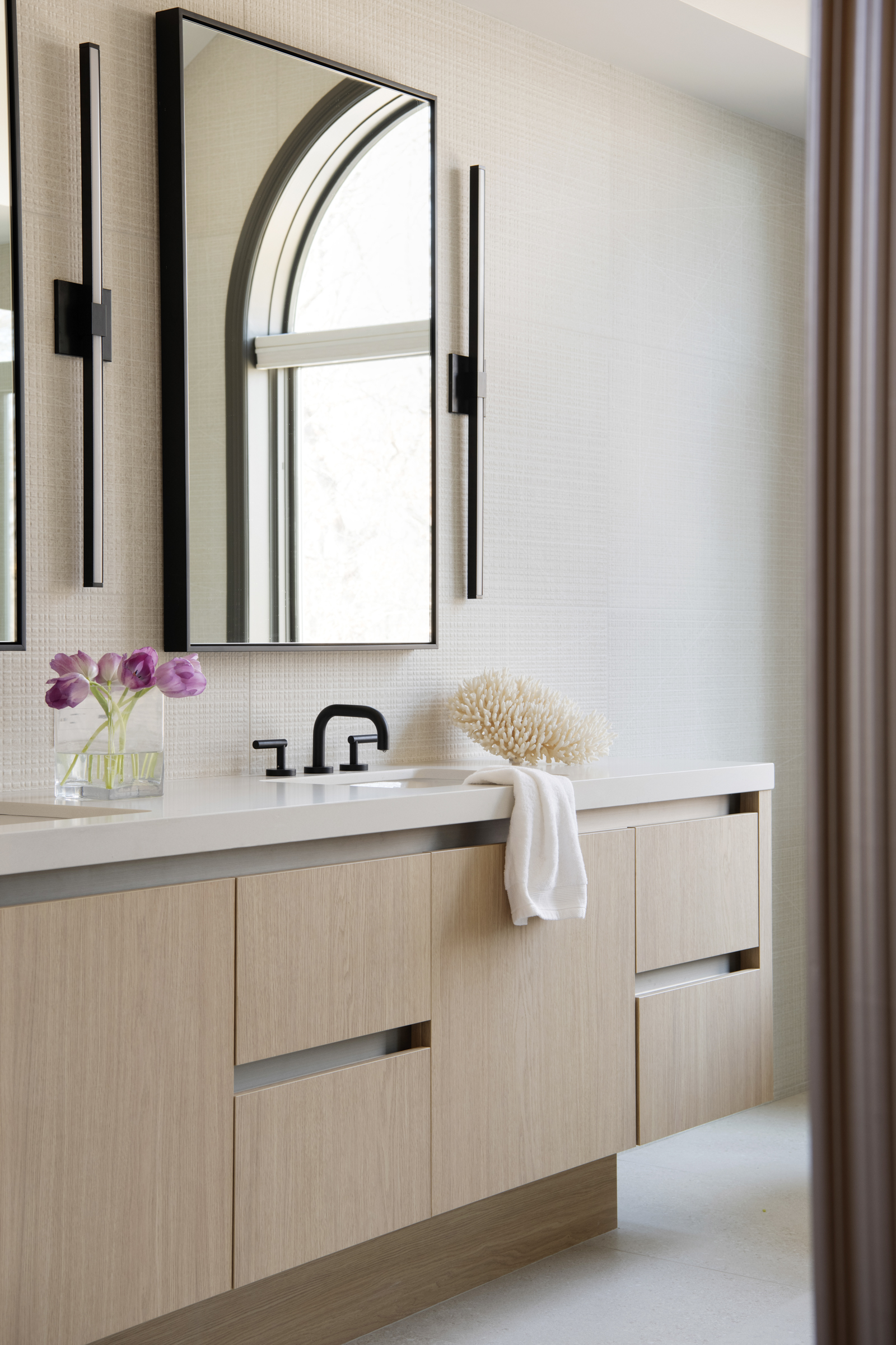 Contemporary Light Oak Vanity
