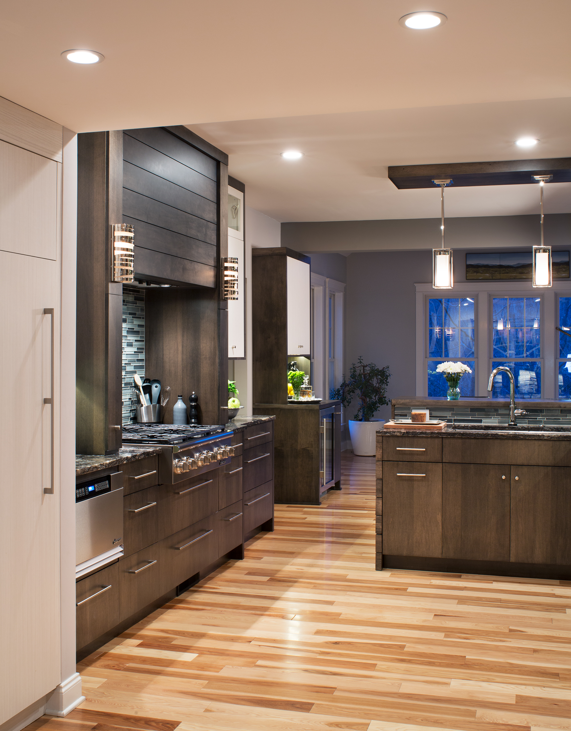 Contemporary Rustic Cabinets with a Dark Finish