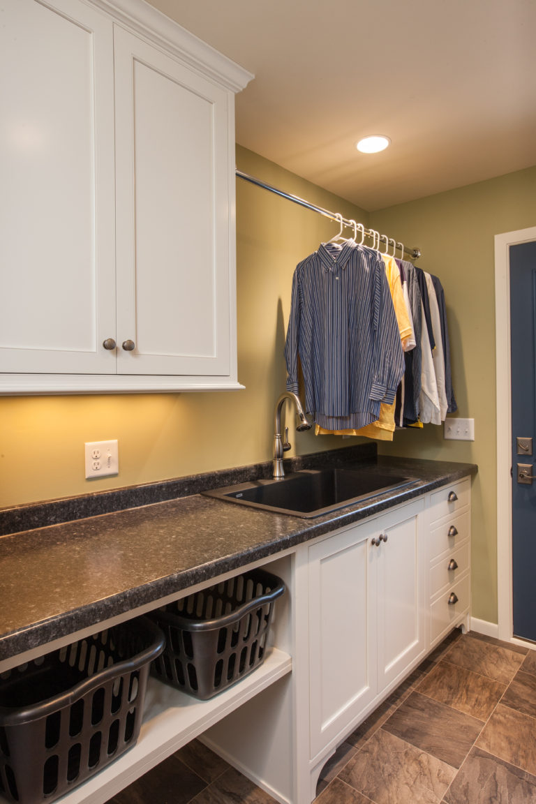 Custom Frosty White Mudroom Cabinets
