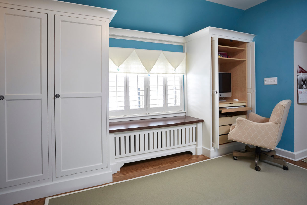 Custom Office Cabinetry with a Frosty White Finish