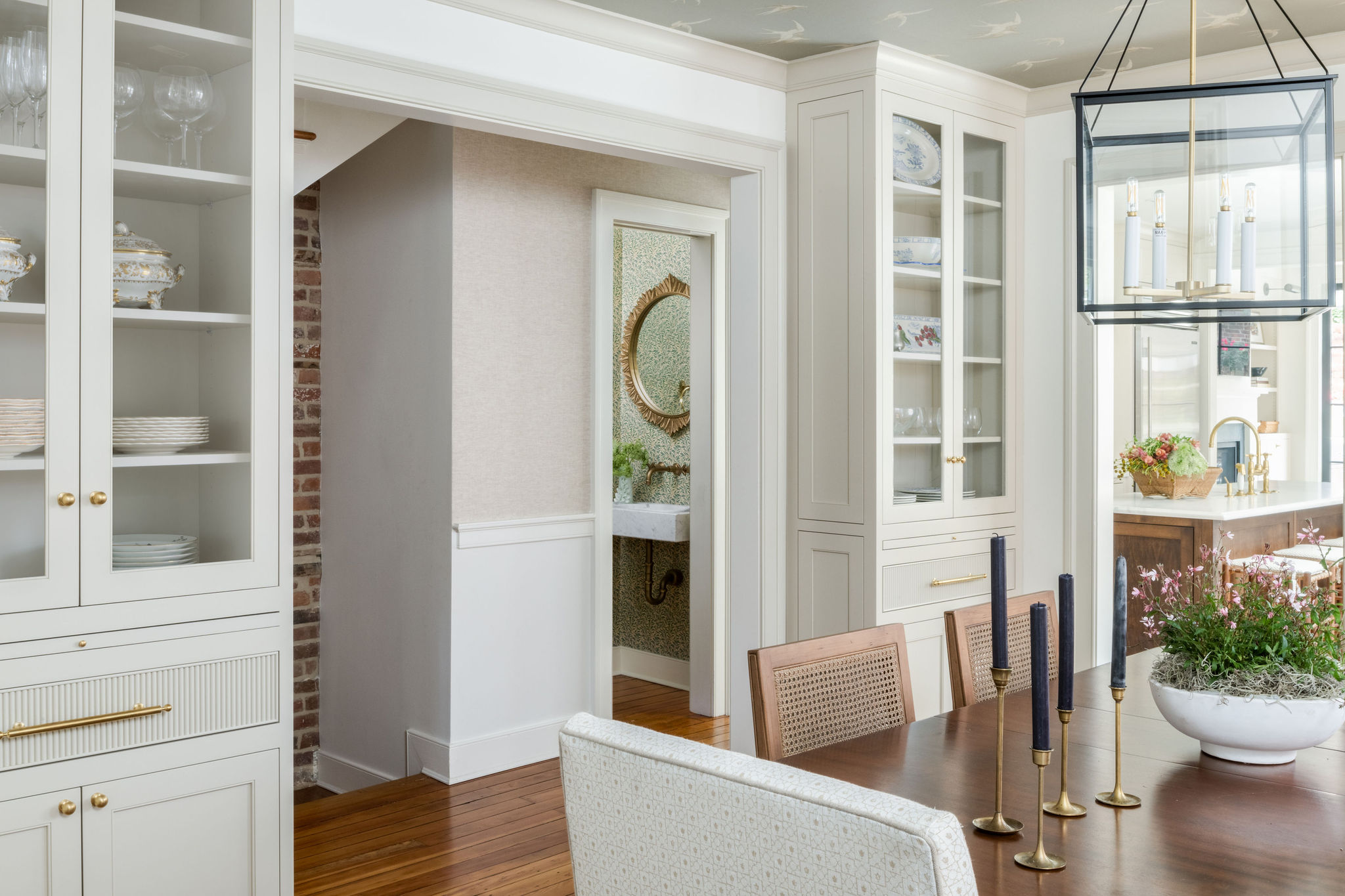 Custom Painted Dining Room Cabinets