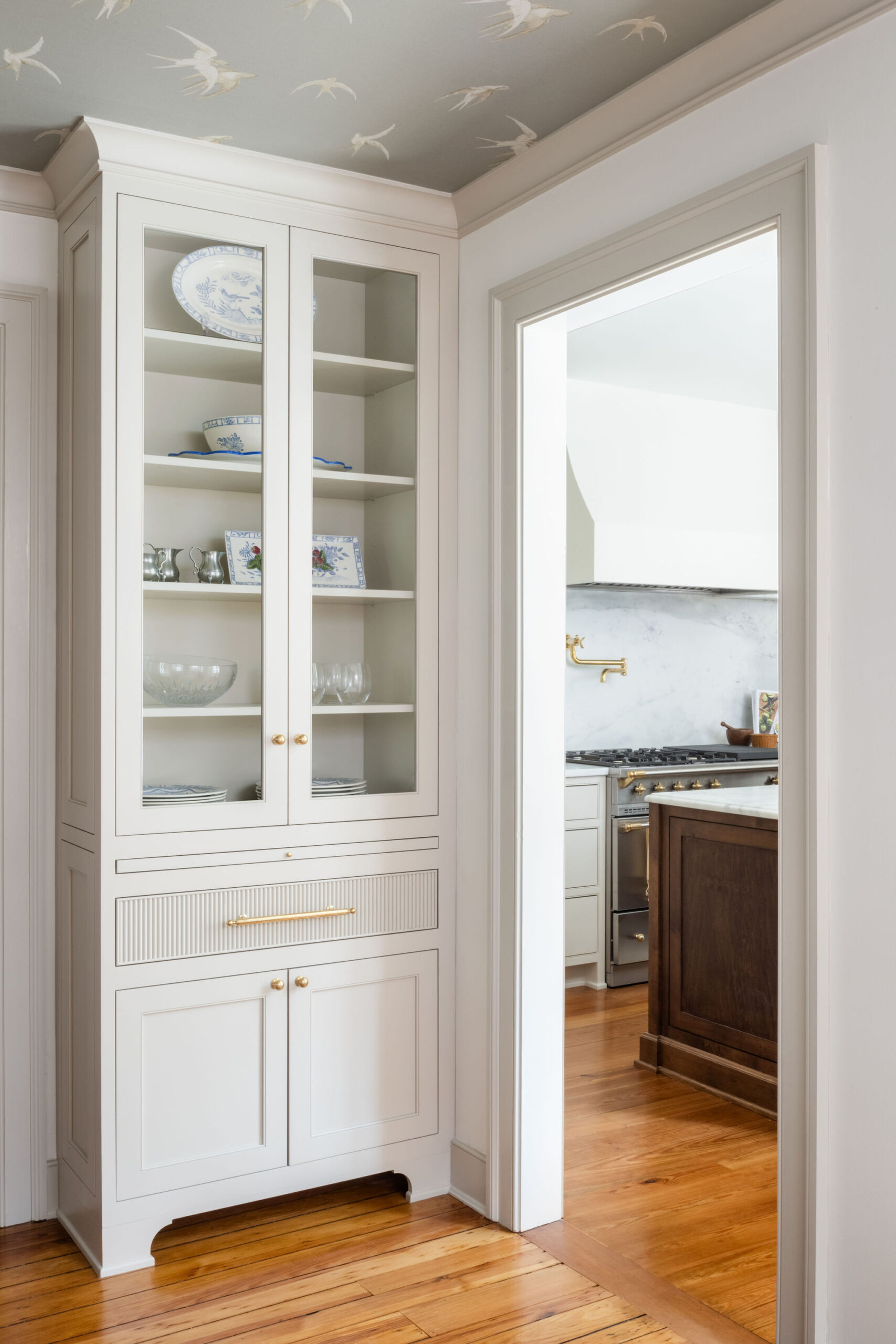 Custom Painted Dining Room Cabinets