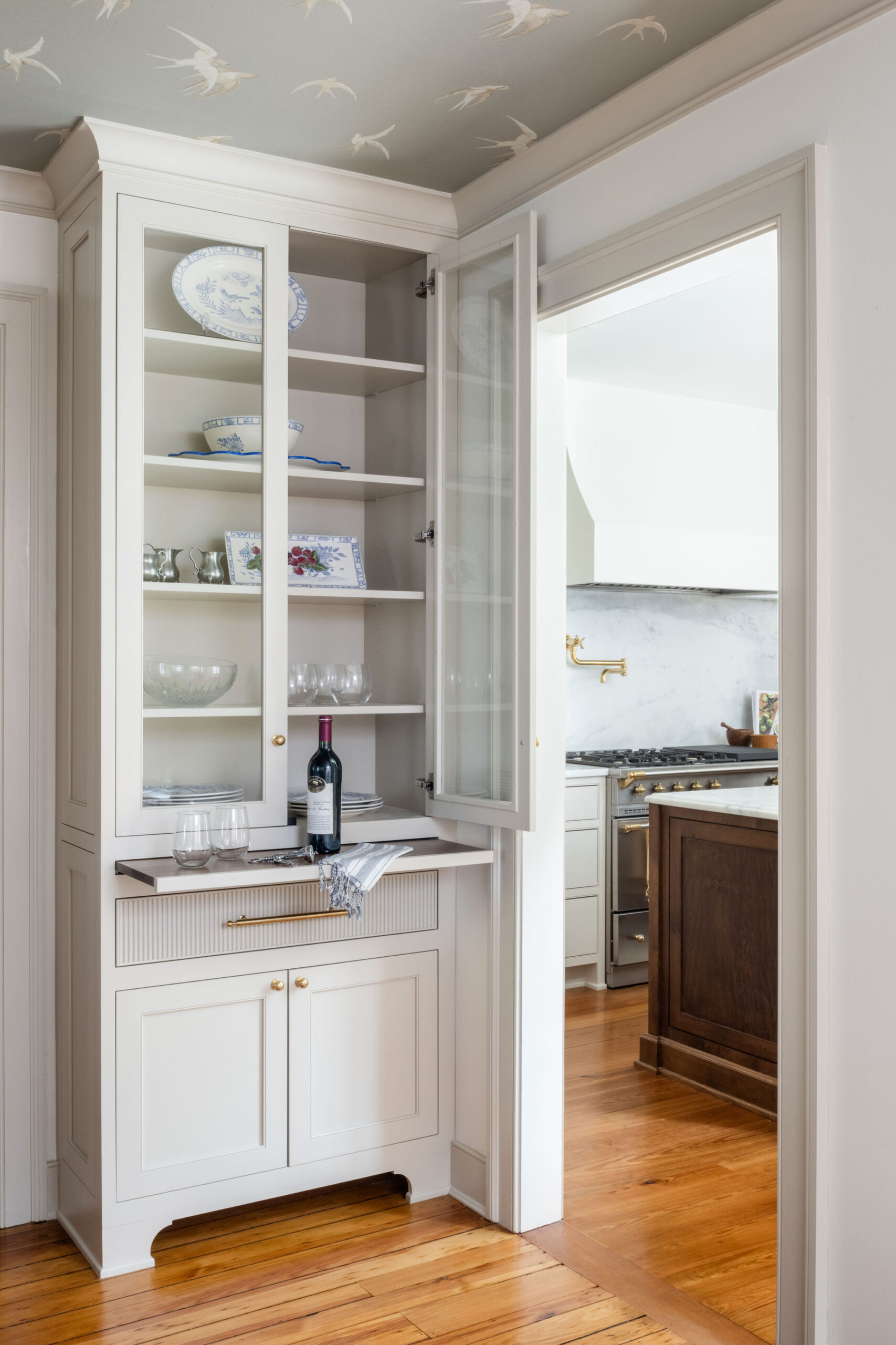 Custom Painted Dining Room Cabinets