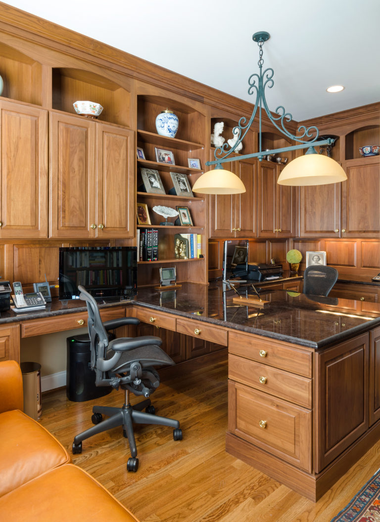 Custom Walnut Office Cabinets