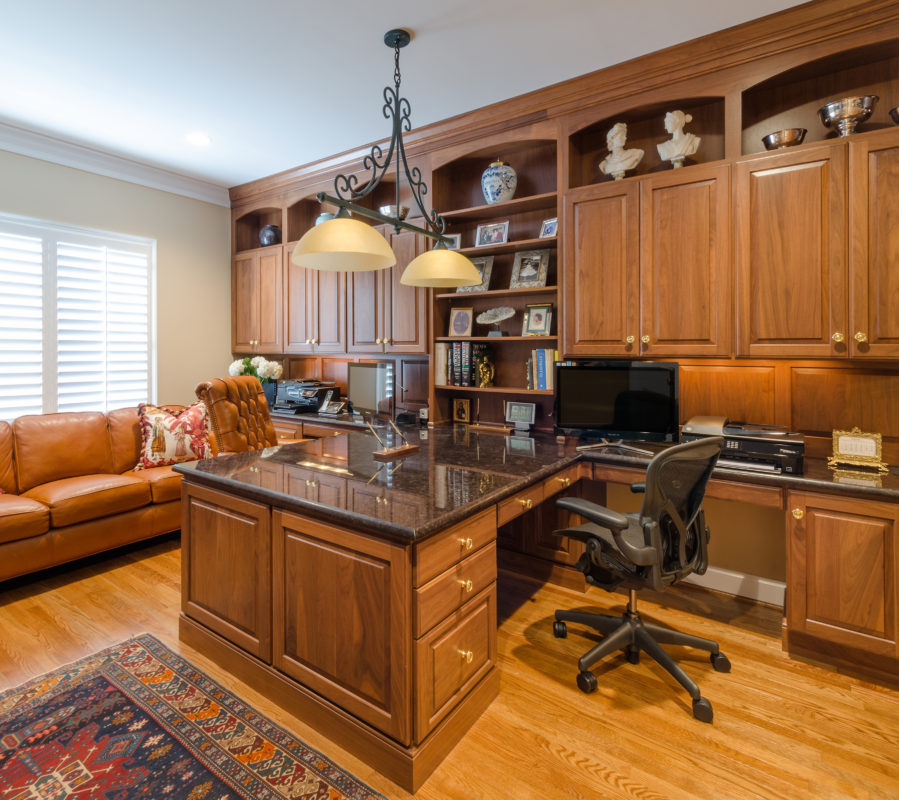 Custom Walnut Office Cabinets