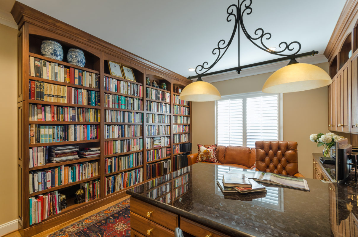 Custom Walnut Office Cabinets