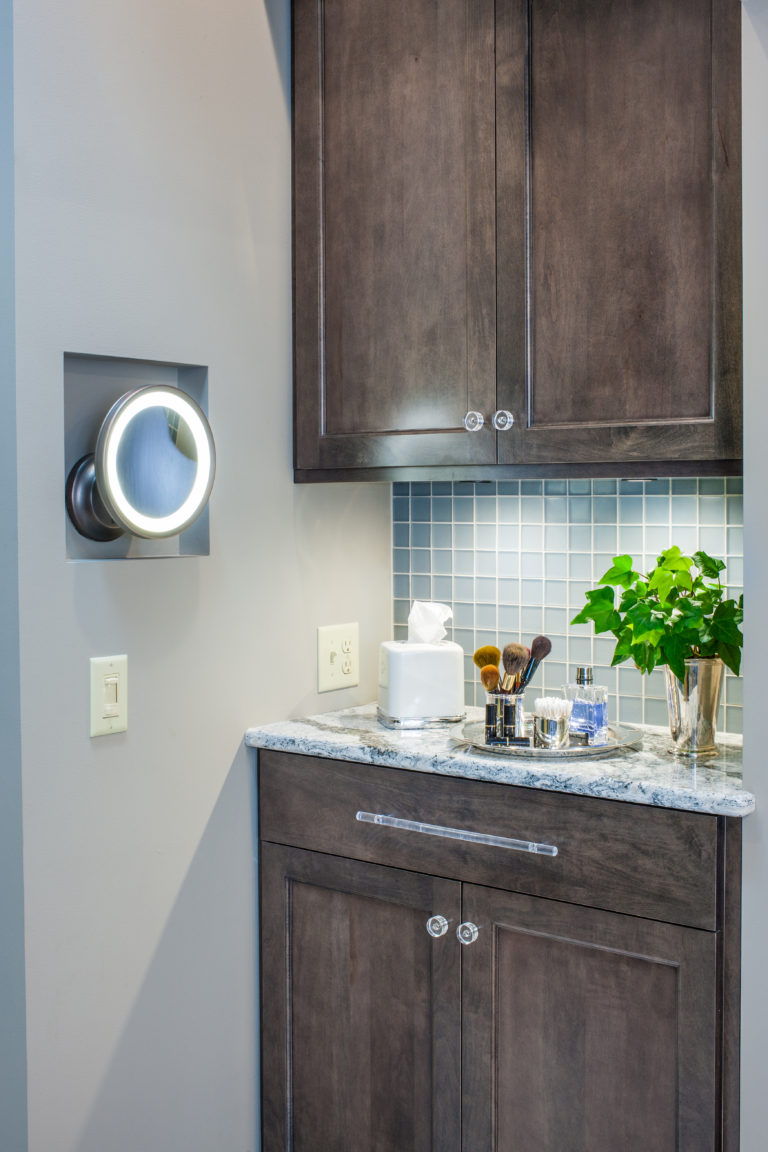 Dark Brown Bathroom Cabinetry
