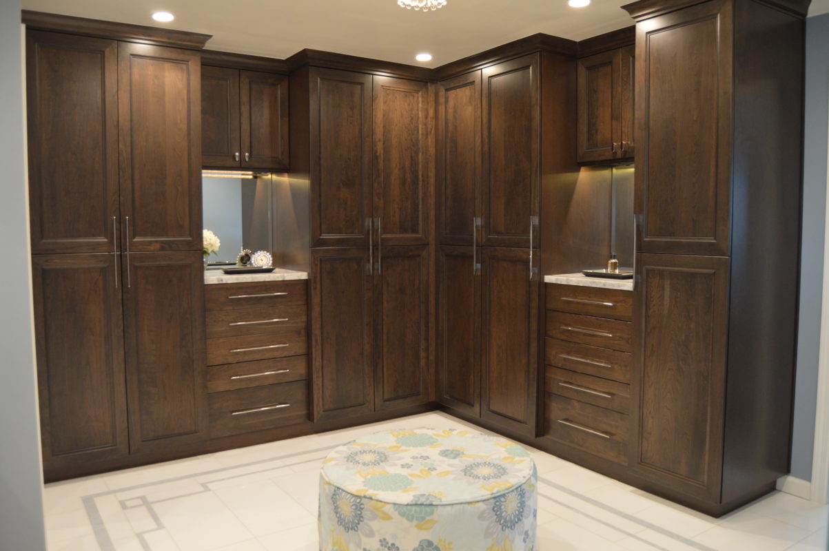 Dark Brown Bathroom Cabinets in Cherry