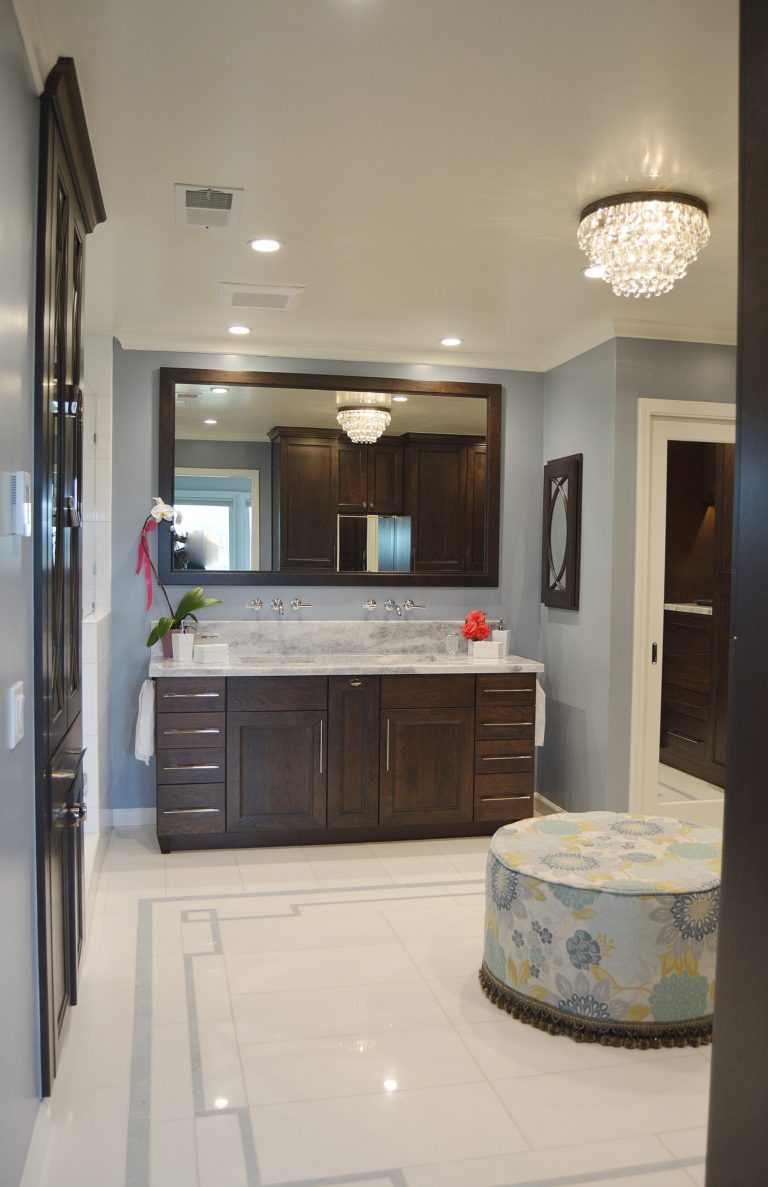 Dark Brown Bathroom Cabinets in Cherry