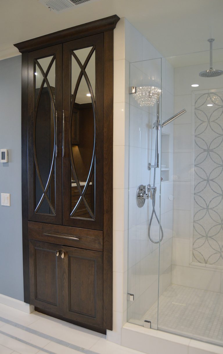 Dark Brown Bathroom Cabinets in Cherry