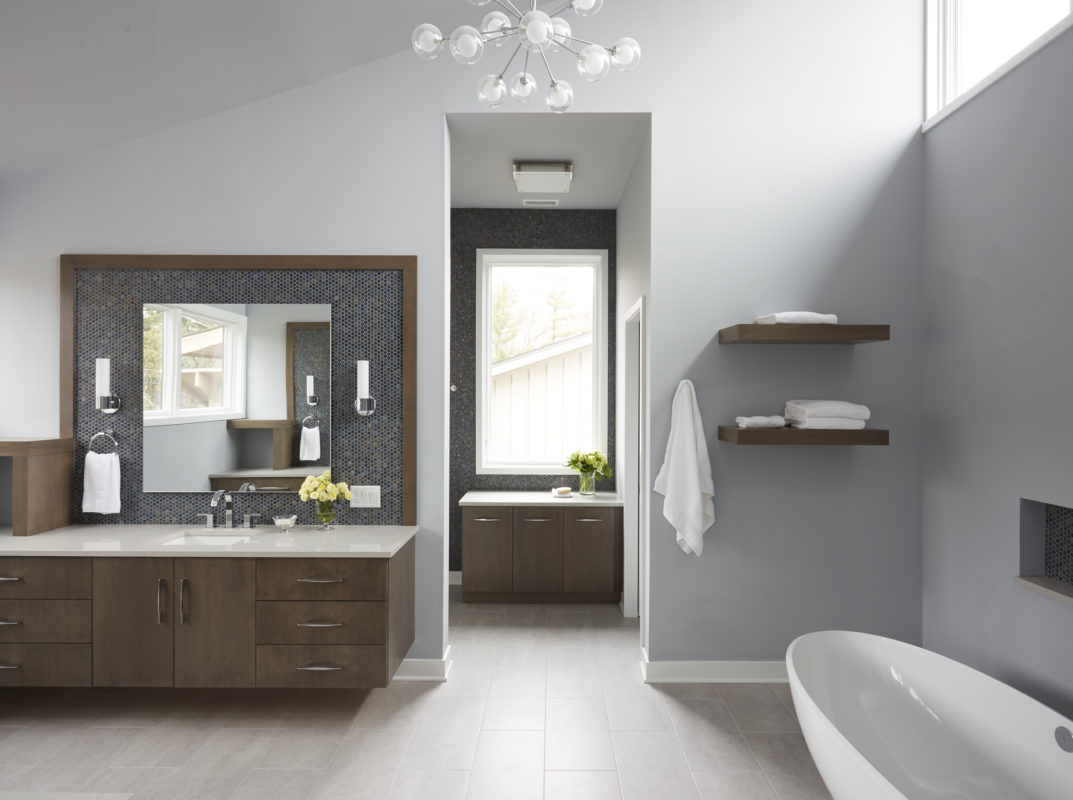 Dark Brown Contemporary Bathroom Cabinets