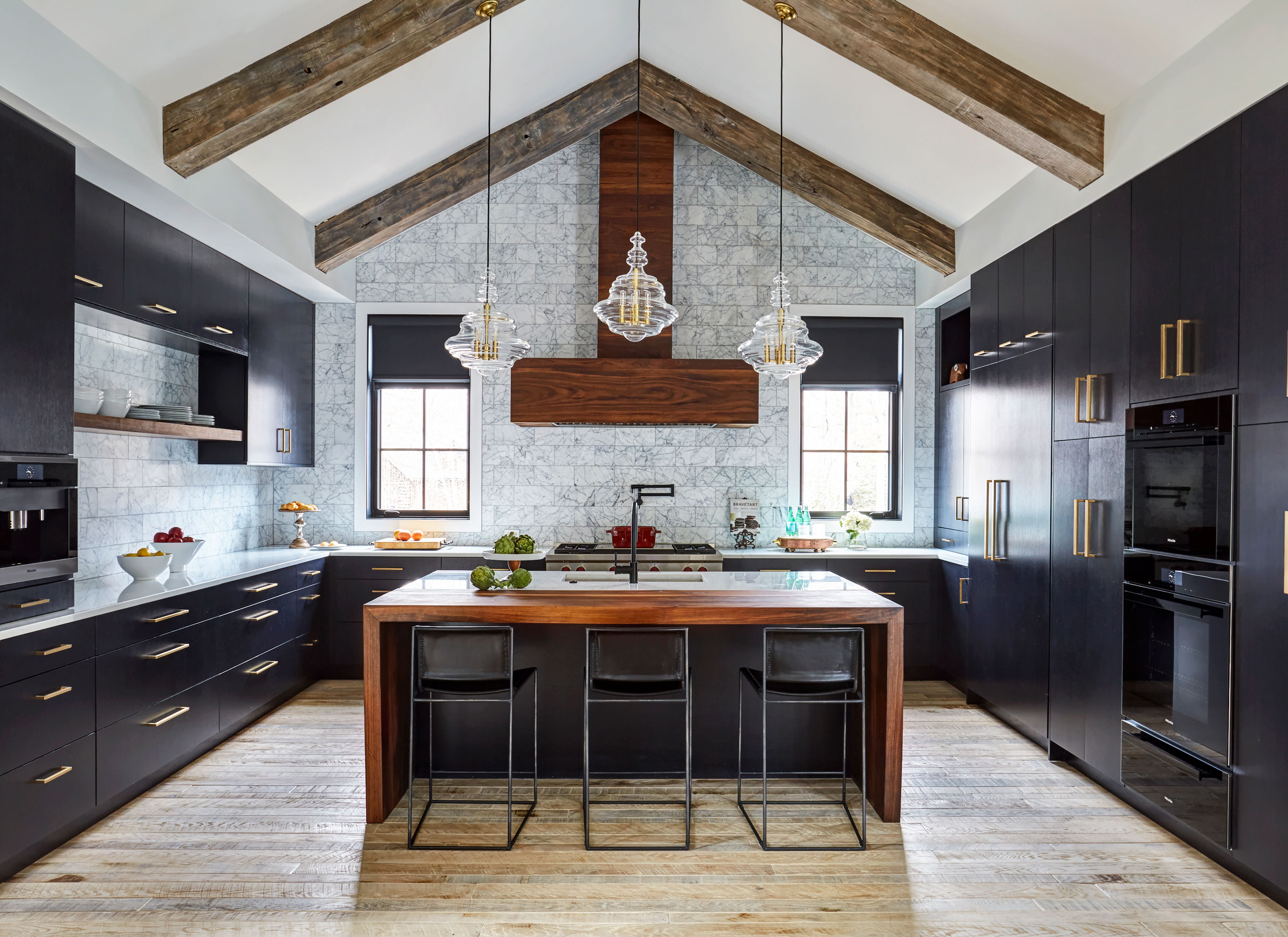 Ebony and Walnut Contemporary Kitchen