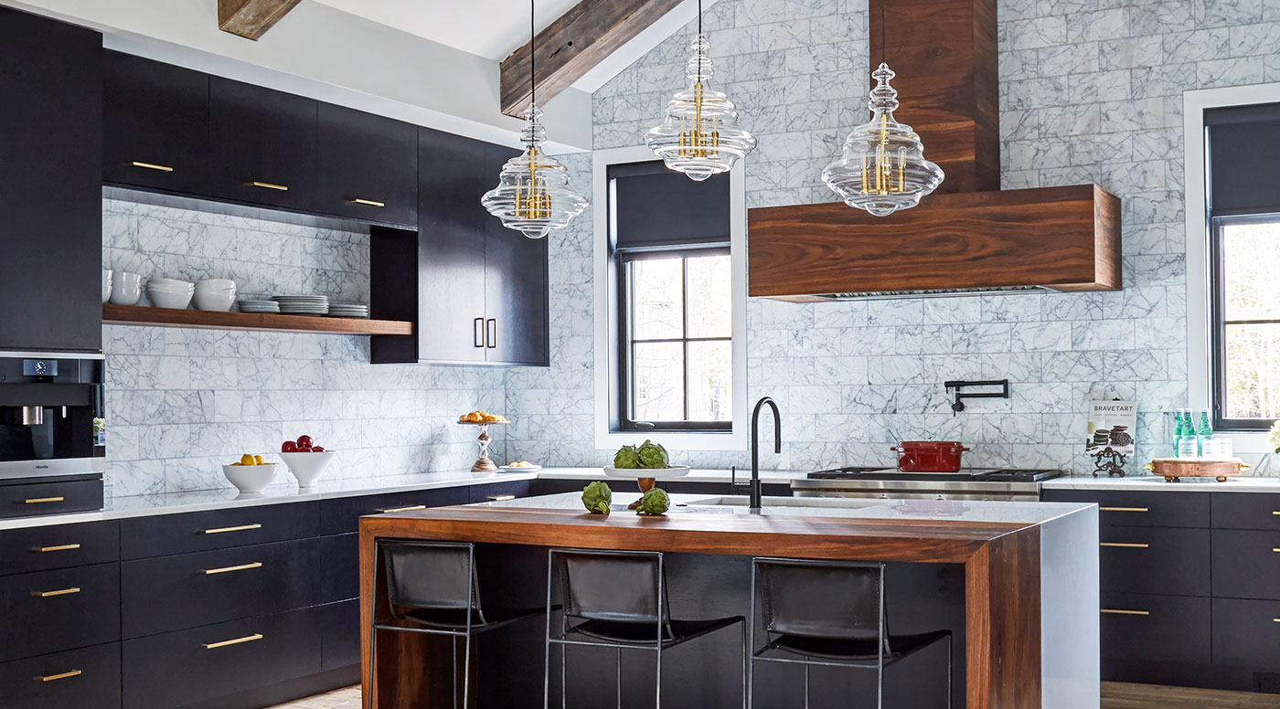 Ebony and Walnut Contemporary Kitchen