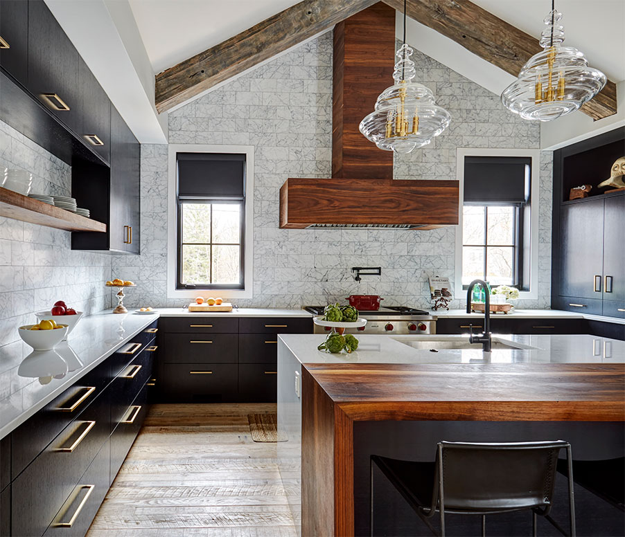 Ebony and Walnut Contemporary Kitchen