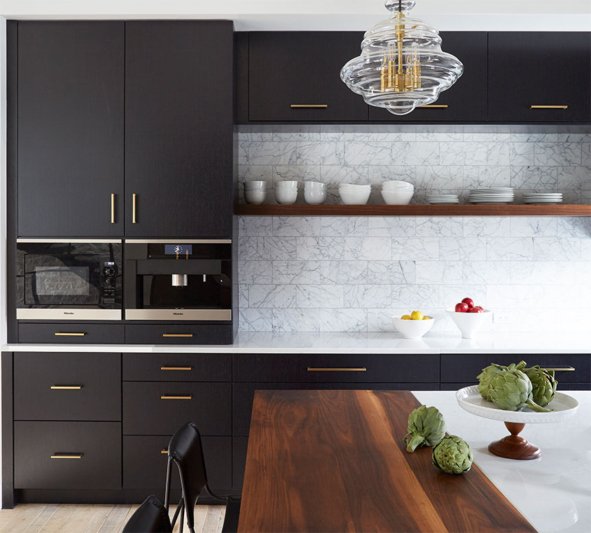 Ebony and Walnut Contemporary Kitchen