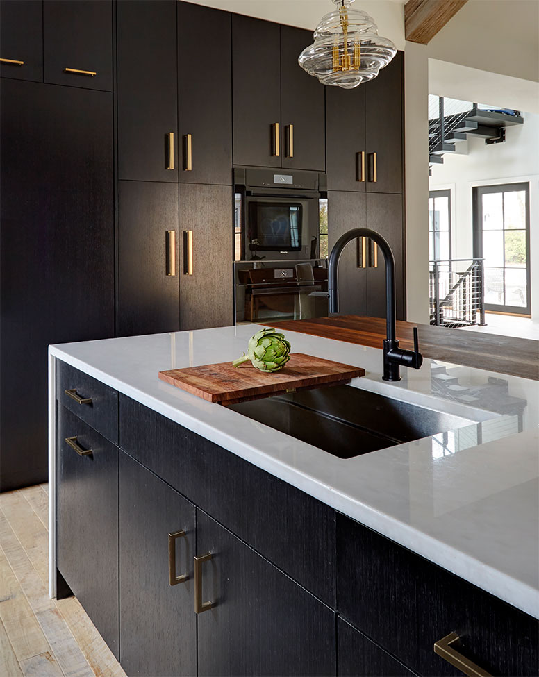 Ebony and Walnut Contemporary Kitchen