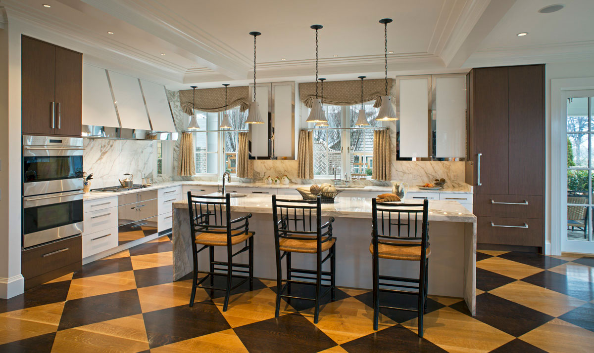 Eclectic Transitional White Gloss with Wenge Kitchen